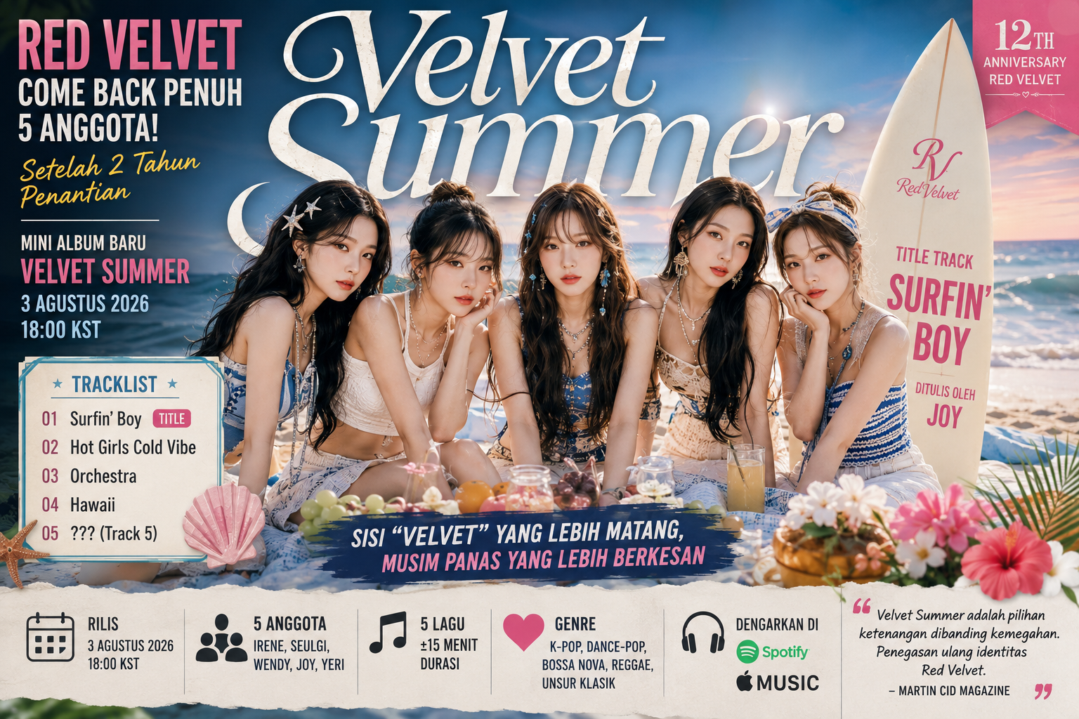 Red Velvet Comeback Lewat EP Velvet Summer usai 2 Tahun, Ini Faktanya 1 image K-Popers Indonesia